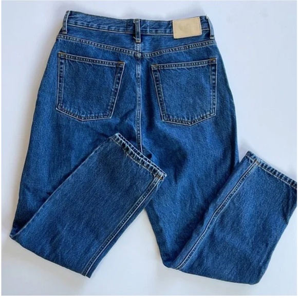 Everlane button fly 90’s cheeky blue jean crop denim organic cotton - Picture 2 of 13